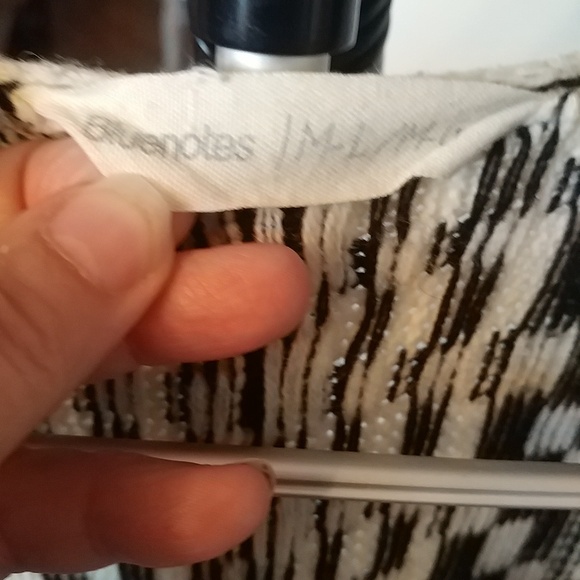 10/$10   Bluenotes Wool Black & White Open Front Sweater M/L - Picture 2 of 5